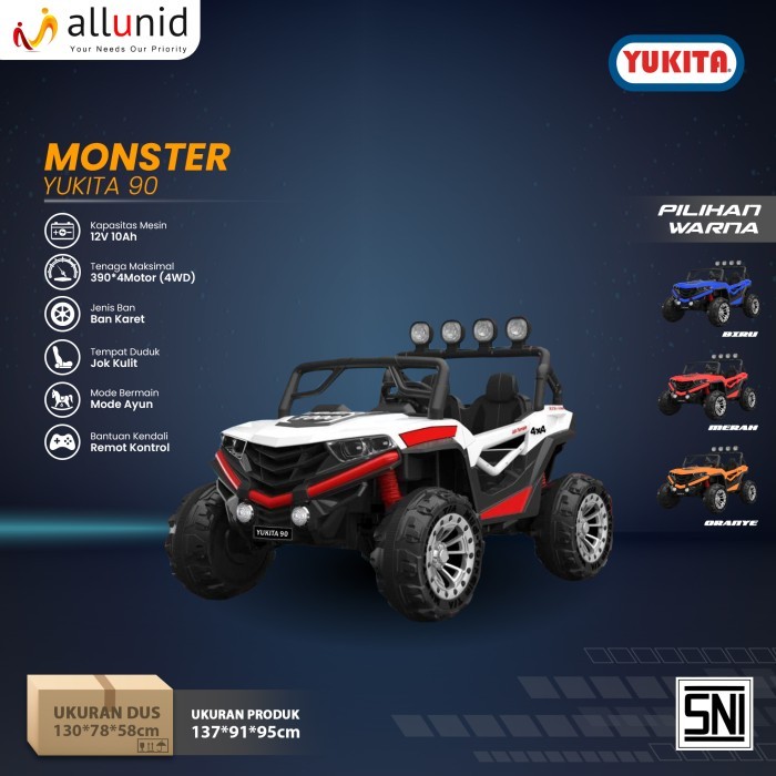 Mainan Mobil Aki Yukita 90 Monster Barangbaru