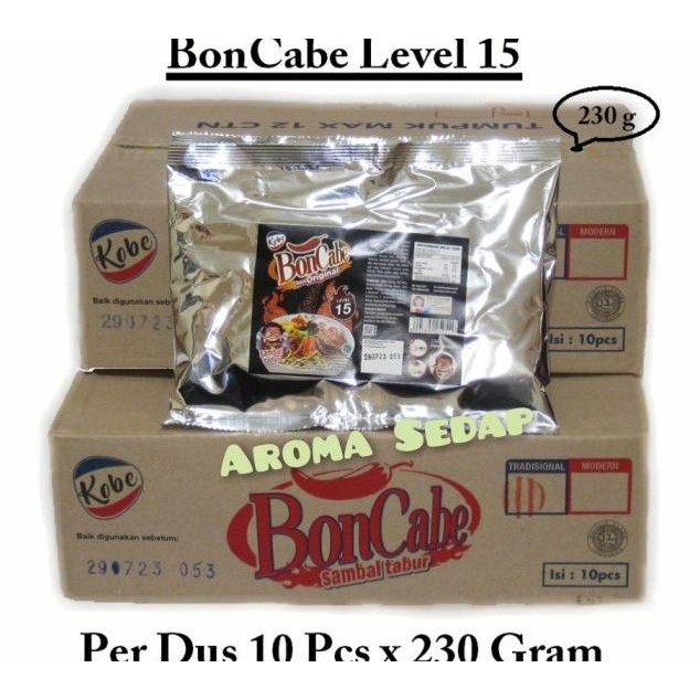 

1 Karton Boncabe Level 15 230Gr | Bon Cabe | Cabe Bubuk | Cabai Bubuk