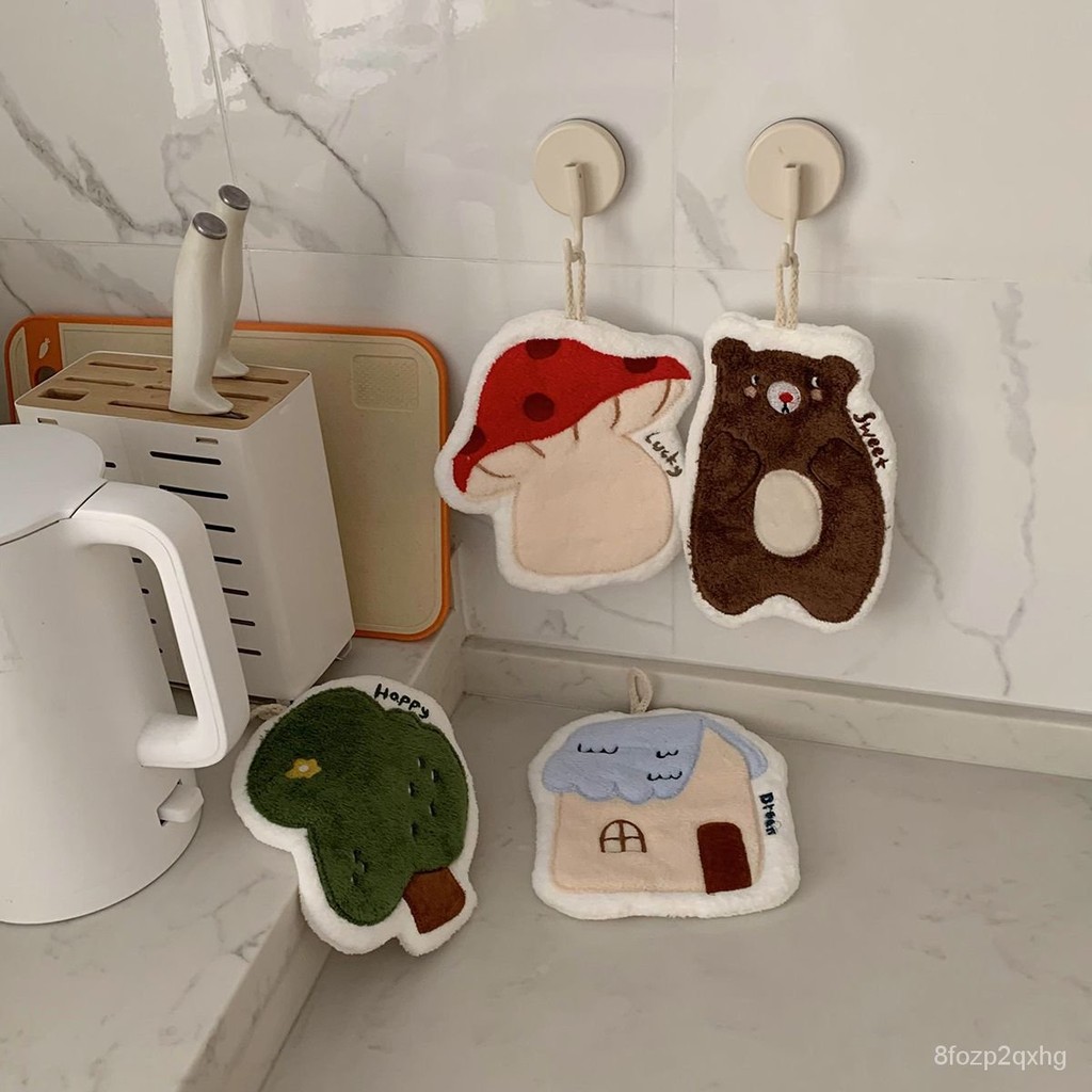 

Creative Vegetables Hand Towel Hanging Cute Bathroom Absorbent Quick-Drying Towel Handkerchief Kitchen Non-Stinky Cleaning Cloth
