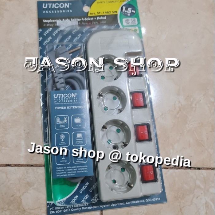Terminal listrik/Saklar uticon/Stop kontak Uticon 4 lubang kabel 1,5m