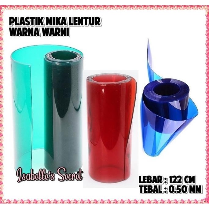 

{{{{{{] Plastik Mika PVC Warna Lentur Bahan Tas Lebar 122cm Tebal 0.50mm