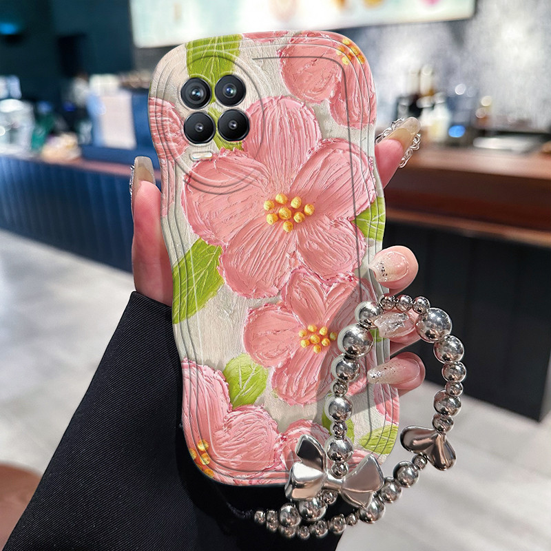 Casing Hp Untuk Realme 8 Realme 8 Pro Case Casing cantik Kasing HP pola bunga Kesing Anti Drop ranta