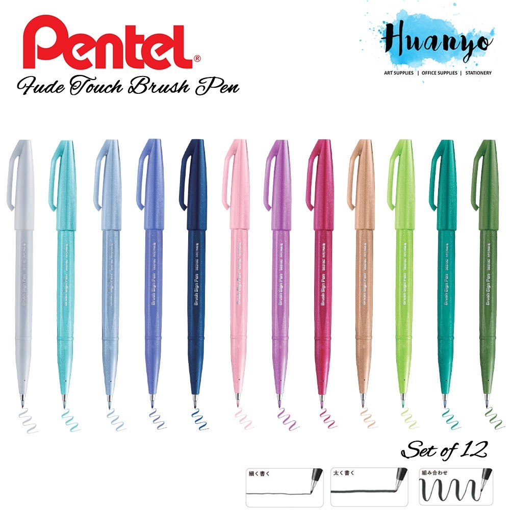 

[2020 New Pastel & Floral Colour] Pentel Fude Touch Brush Sign Pen (Set of 12) |ber2Eca7|