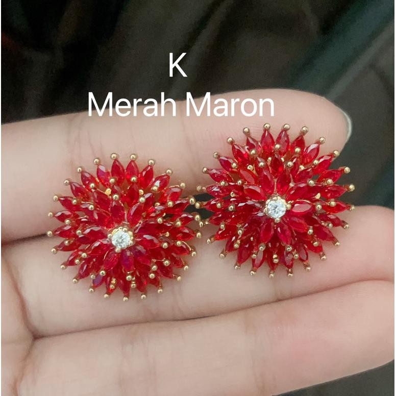 COD promo anting padi batu giok ready lapis emas 17 warna fth-