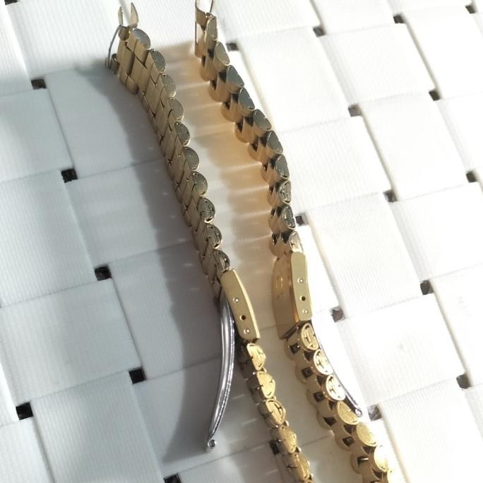 Strap Tali Jam Tangan Rantai Omega Size 18mm dan 20mm warna Gold LN