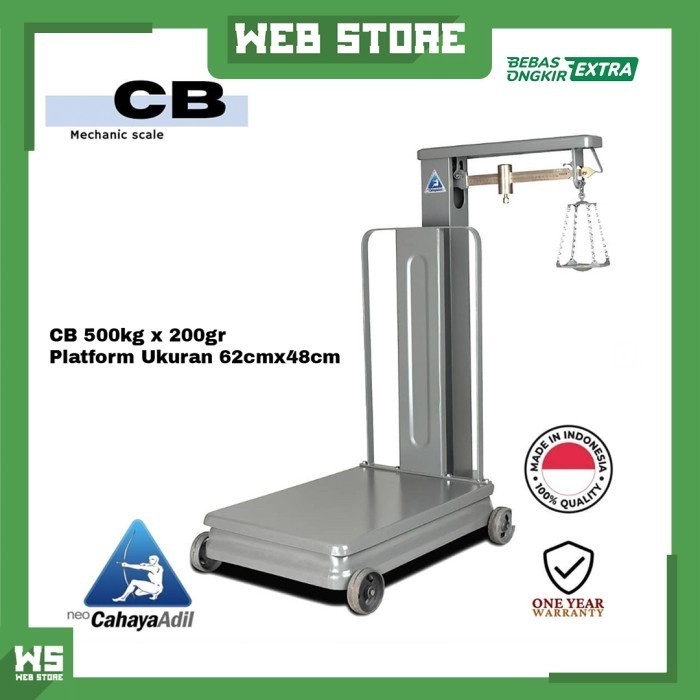 

newgan!! Timbangan Duduk 500kg Mekanik Manual Scale Cahaya Adil CB 500 Pagar