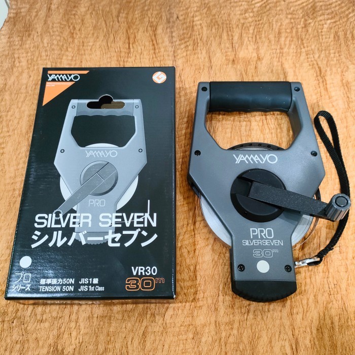 

newgan!! Original YAMAYO Roll Meter Steel Type Silver Seven 30 Meters Japan