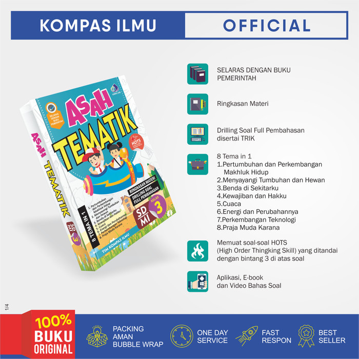 

Buku ASAH TEMATIK SD/MI Kelas 3 HOTS 8in1 (KOMPAS ILMU)