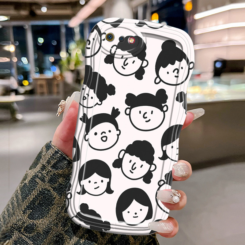 Casing Hp Untuk Realme C2 C2s OPPO A1K Case Casing pelindung silikon HP Kesing sisi gelombang hitam 