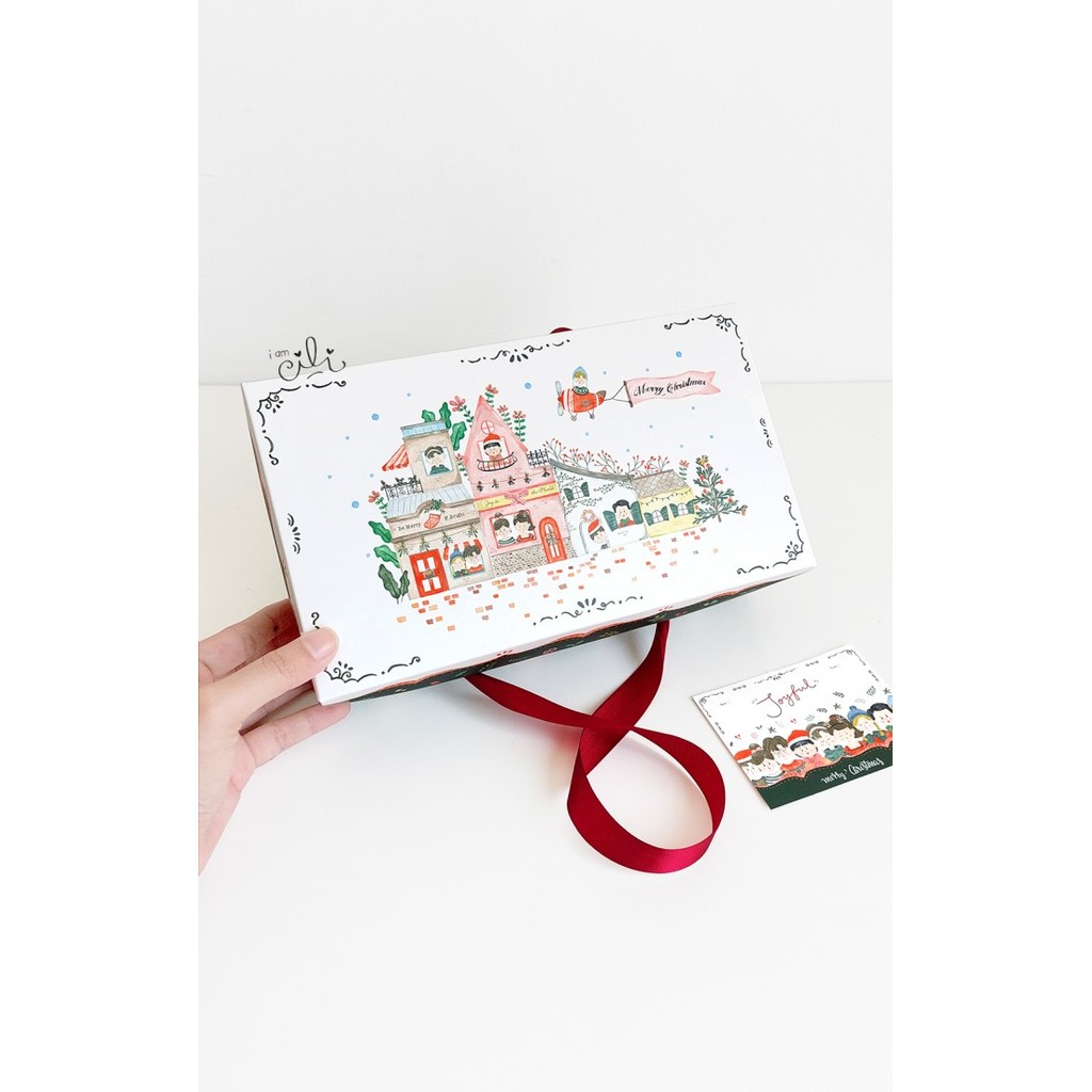 

(Box 24 X 13.4 X 7.5Cm Natal) Kotak 2 Toples 112 Desertbox / Kue Setengah Loyang Natal /Christmas