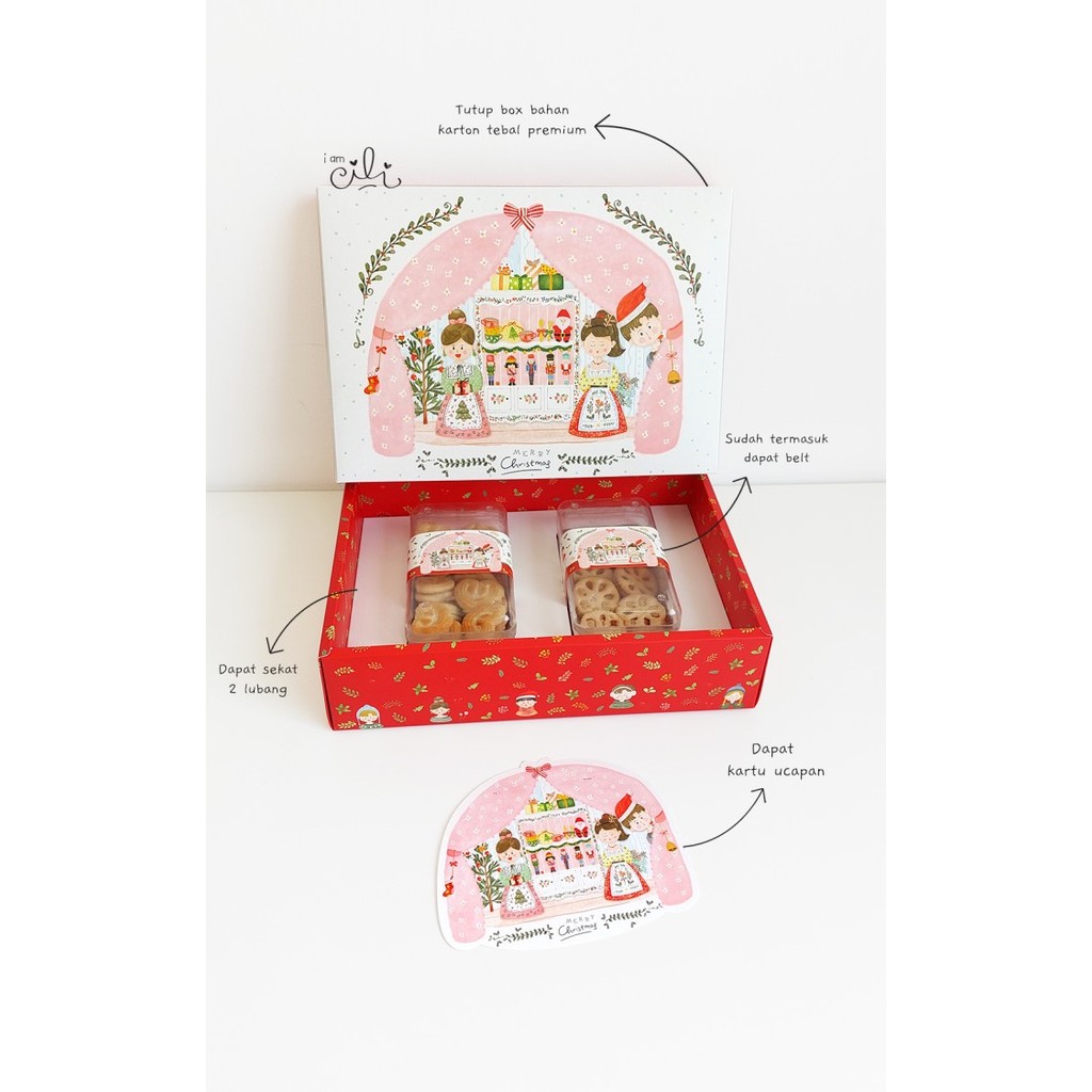 

(Box 30.5 X 21.5 X 7.5 Cm Natal) Dus Kue Kering Toples Kotak Natal/Merry Christmas (Isi 10) Diskon
