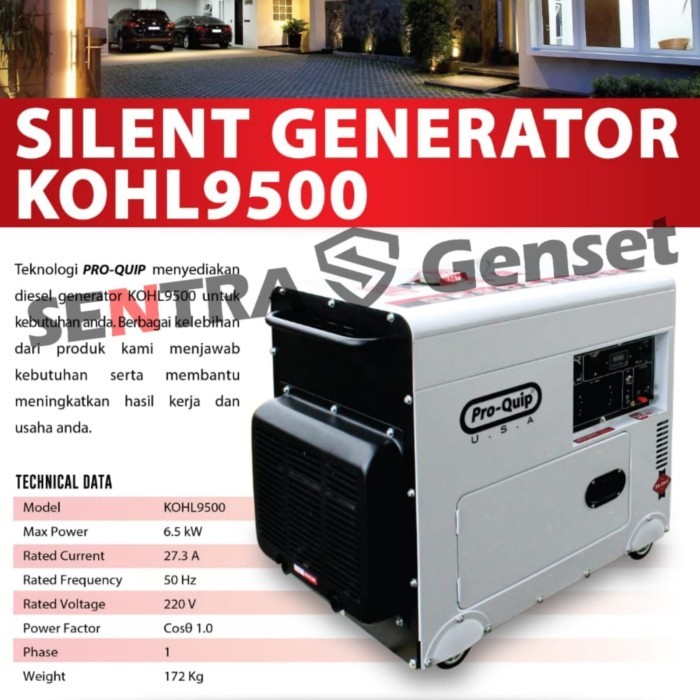 Masih Genset Silent Solar 6500 Watt Proquip Kohl 9500 / Kohl9500 Diesel