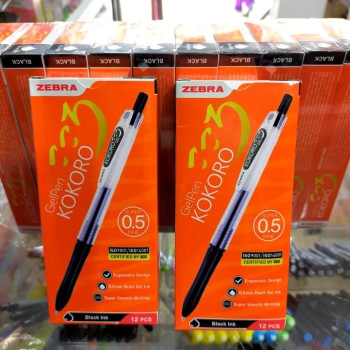 

Kokoro Zebra Gel Pen 1 Pak (12 Pcs) 0.5Mm