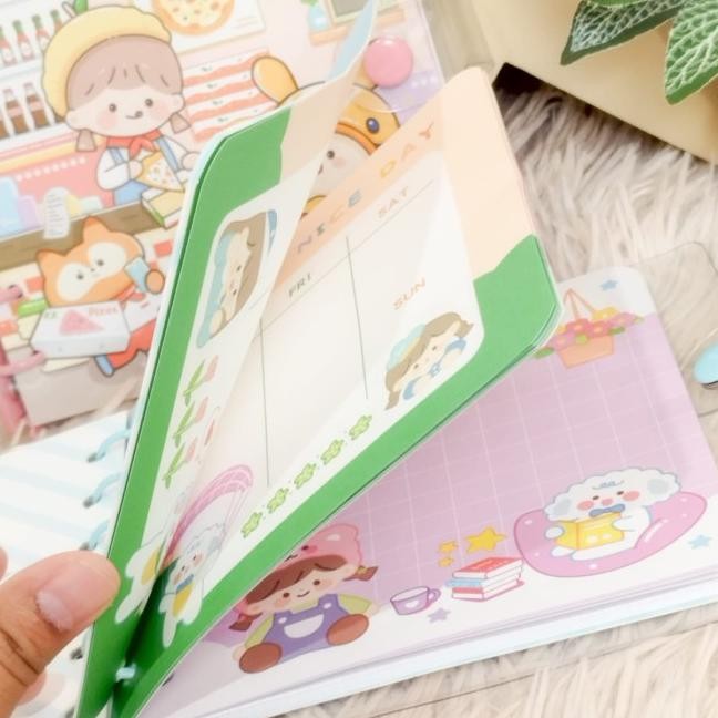 

Buku Binder Persegi Jurnal Kertas Full Gambar Warna Warni Notebook
