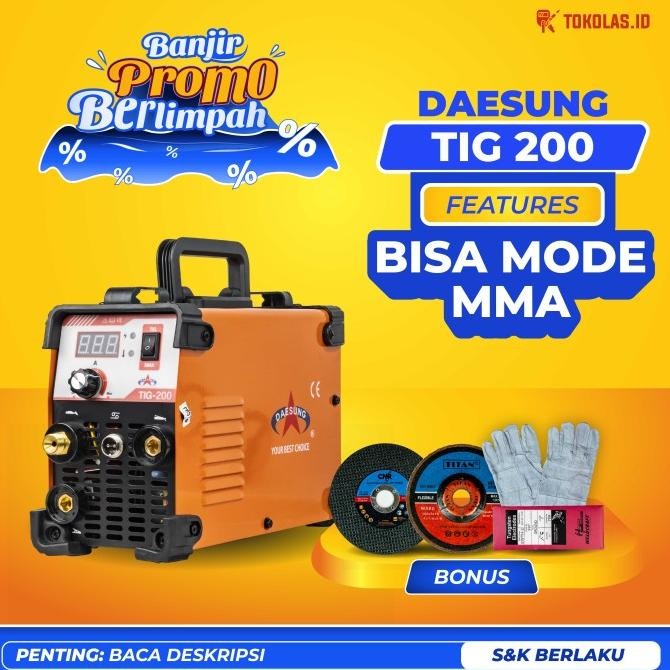 Mesin Travo Las Inverter Daesung TIG ARGON TIG 200 TIG200 TIG-200