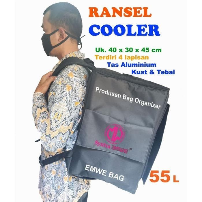 Tas Ransel Cooler Bag Delivery Kurir Aluminium Foil Box Motor Gojek