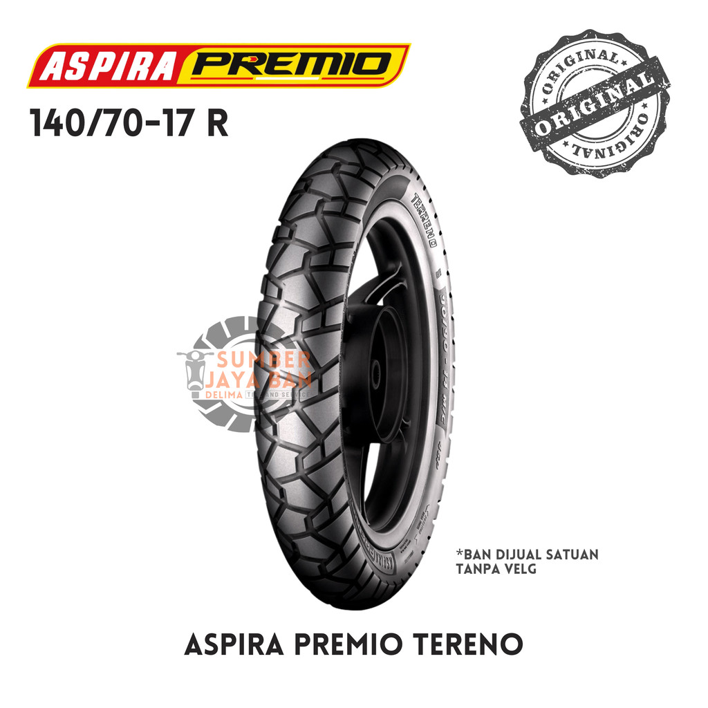 Aspira Premio 140/70 - 17 Ring 17 REAR Belakang Ban Motor Tubeles Tubles