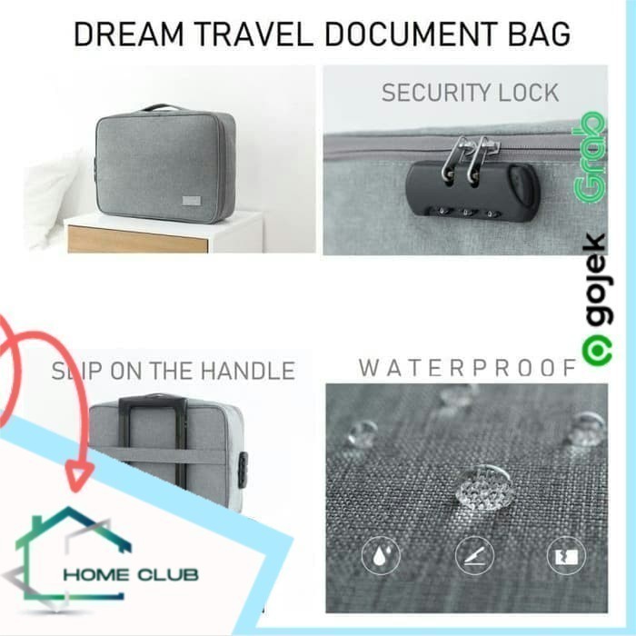 

DOCUMENT BAG DREAM TRAVEL WATERPROOF WITH SECURITY LOCK TAS DOKUMEN TJ