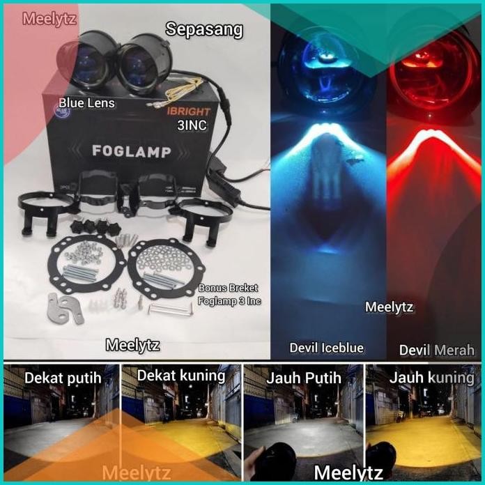 IBRIGHT - Sepasang Foglamp 3inc  IBRIGHT Upgrade Honda dan Toyota Blu