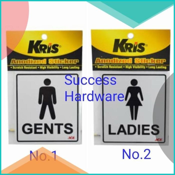 

KRIS STIKER LADIES / GENTS SIGN LABEL ANODIIZED STICKER 140BZ4 sparep