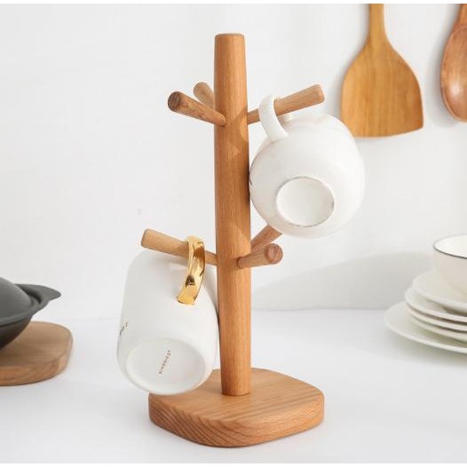 Gantungan Gelas Cup Organizer Kayu Woods Rak Holder Ra Yimpanan