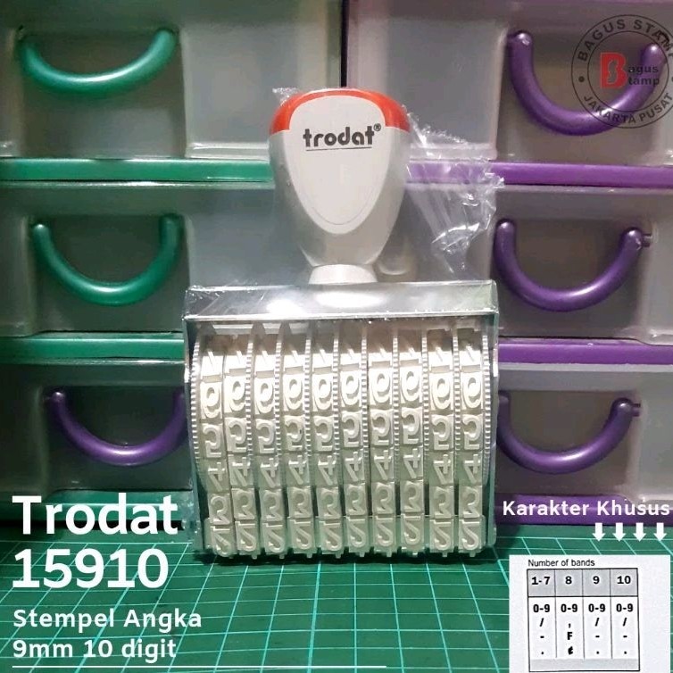 

Stempel Nomor Manual 10 Digit 7mm 9mm Trodat 15710 15910 |05894F08|