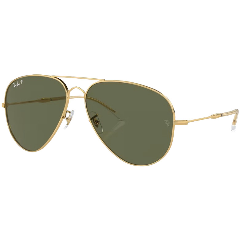 Ray-Ban Sunglass Old Aviator RB 3825 001/58 62 Gold w/ Green Polarized