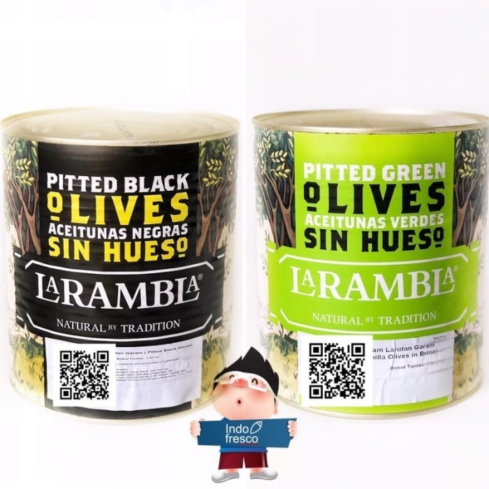 

La Rambla Zaitun Olive Non Biji- Pitted Olives In Brine 3Kg Terlaris