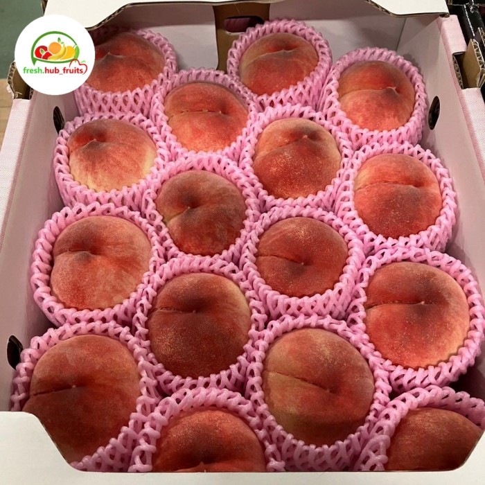 

Buah Peach Momo Premium Jepang Japanese Momo Peach Fresh Import 1Box New