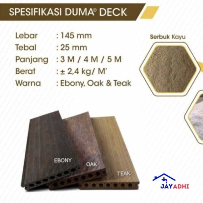 yang dicari@@@@] WPC Papan Kayu Komposit Duma Deck - Panel Pengganti Kayu