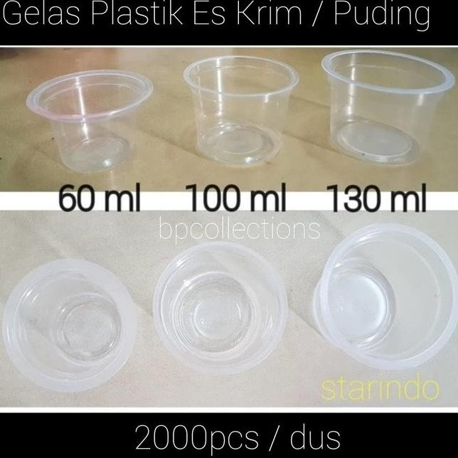 4000 Pcs Cup 50 60 90 100 130 Ml Gelas Puding Plastik Grosir 1 Dus