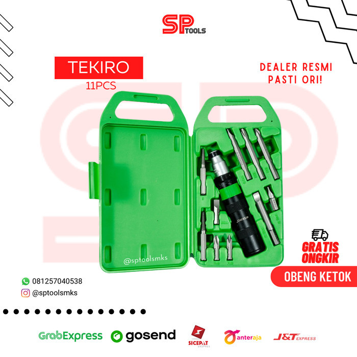 populer] OBENG TUMBUK KETOK / IMPACT DRIVER SET 11 PCS TEKIRO