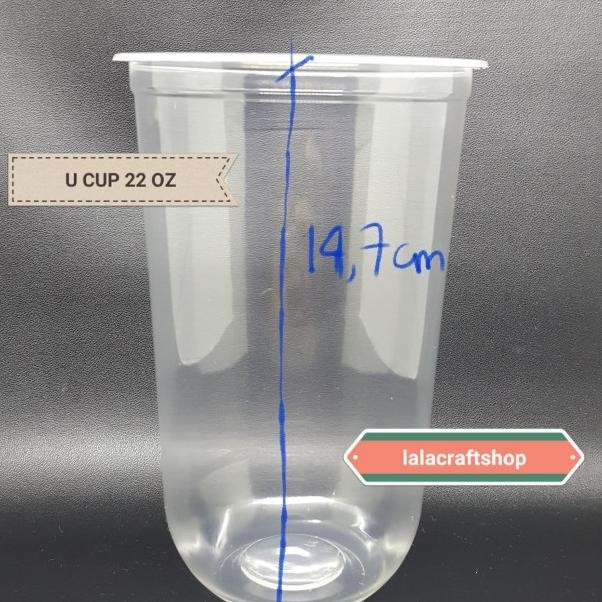 U Cup 22 Oz / Gelas Plastik Oval Pp 22 Oz Polos Tebal /Pa Isi 50 Pcs