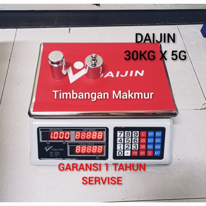 

newgan!! Timbangan Digital Murah DAIJIN ACS Series Kapasitas 30kg x 5g