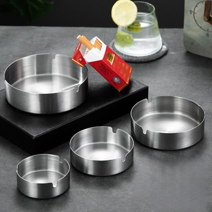 Asbak Stainless Steel Bulat Tebal Besar