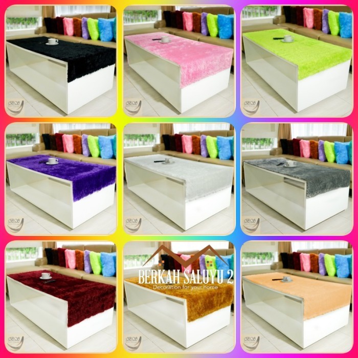 Taplak Meja Bulu Rasfur 50X150Cm / Taplak Bulu / Taplak Premium / Taplak Bulu Tebal / Taplak Meja