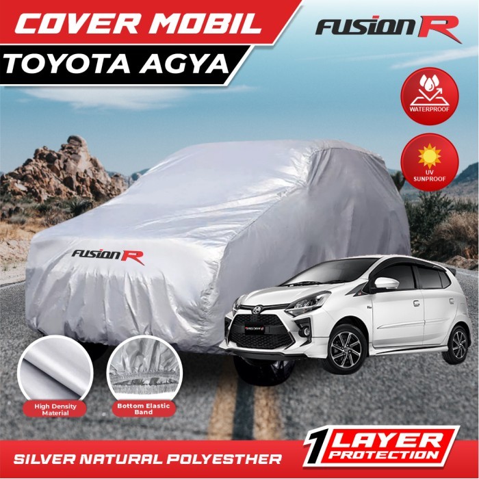 Cover Mobil / Sarung Mobil Agya Ayla merk FUSION R / Cover Mobil Putih