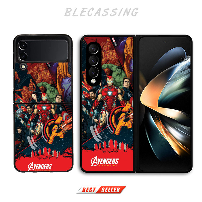 Hardcase Casing Samsung Galaxy Z Flip Fold 6 5 4 3 5G Cover Avengers Marvel BC612
