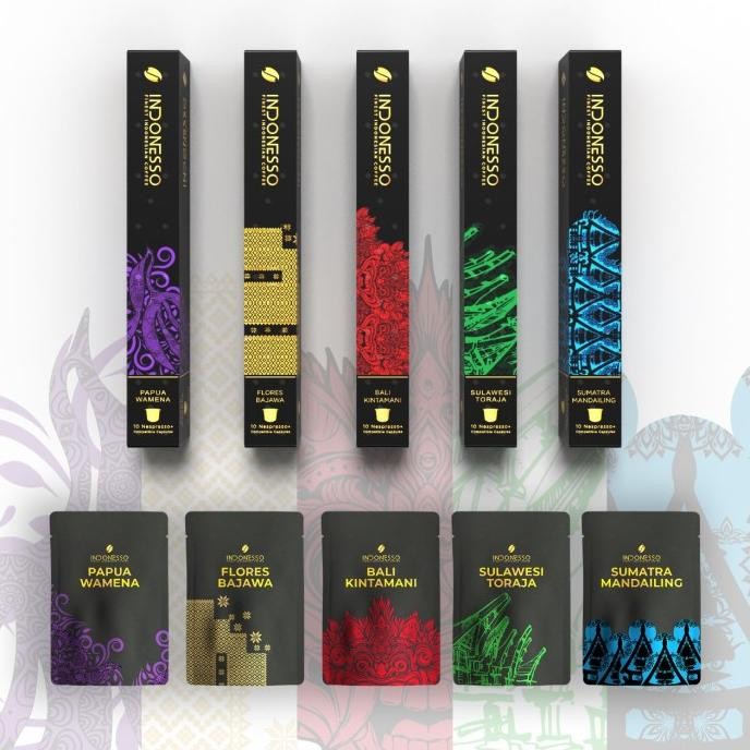 

INDONESSO 5 NESPRESSO COFFEE CAPSULES KAPSUL KOPI + 5 EASY DRIP BAGS ORIGINAL DAN TERPERCAYA