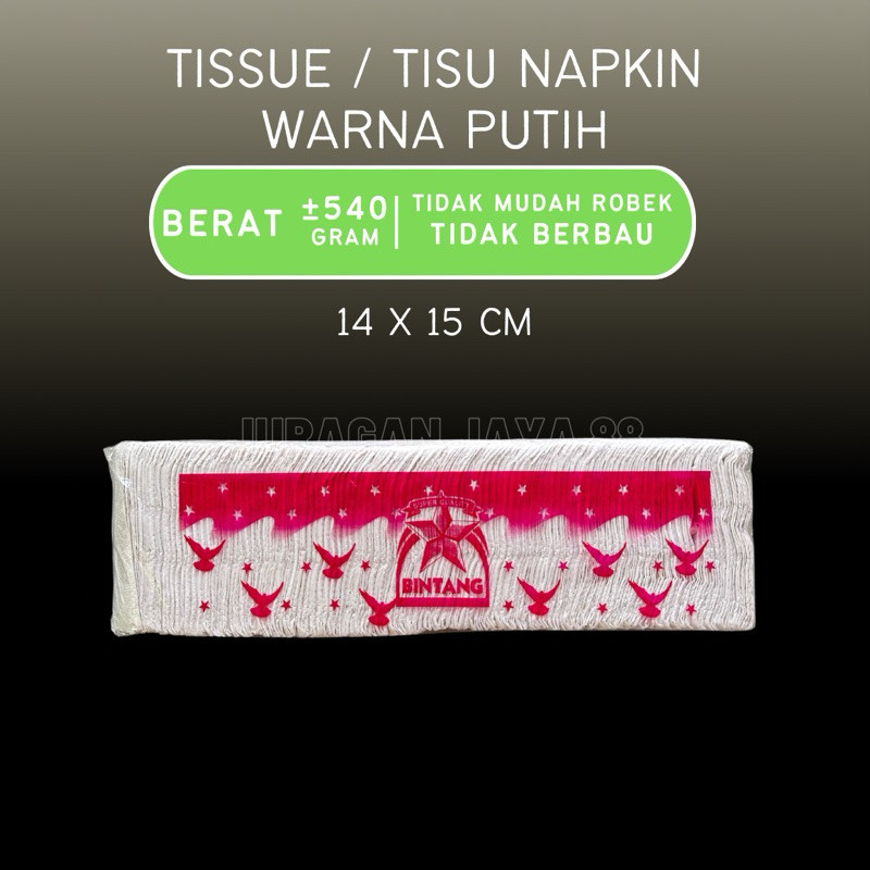 

PUTIH (±540gr) Tisu/Serbet Makan Tisu Warna Putih Tisu Makan Lipat Tisu Prasmanan Perayaan | Inggris 14x15cm | Kertas Sudah Food Grade | Star Brand Tissue Napkin |8rU4gHmg|