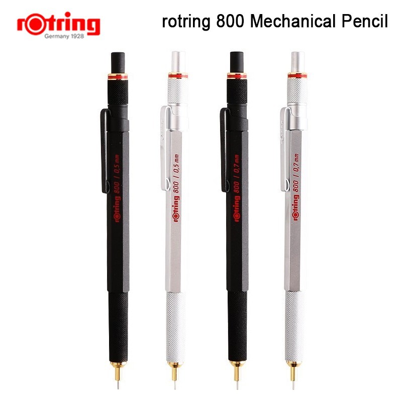 

Pensil Mekanik Otomatis Rotring 800 0,5mm/0,7mm, bodi logam, warna hitam/perak |EQVr38yB|