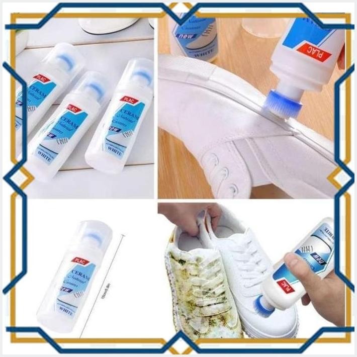 

[BEL55] PEMBESIH SEPATU CAIRAN PEMUTIH SEPATU AJAIB SNEAKERS SHOES CLEANER STAIM REMOVER CREAM SIKAT SEMIR PUTIH