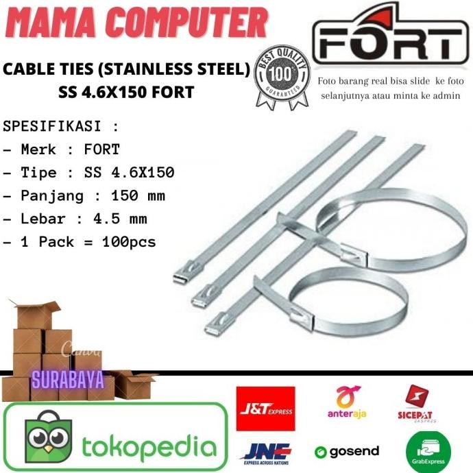 

TERLARIS - Stainless Steel Kabel Ties Cable Tie Tis SS150 150 X 4,6 mm MERK FORT