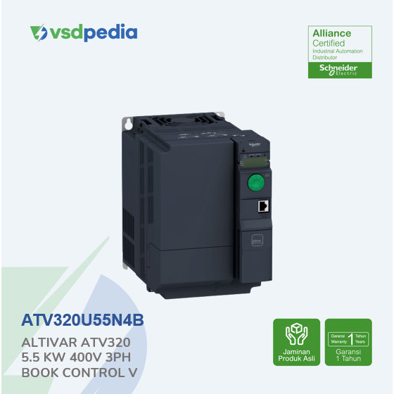 Cuci Gudang Schneider Variable Speed Drive, Atv320, 5.5 Kw 3P Book, Atv320U55N4B