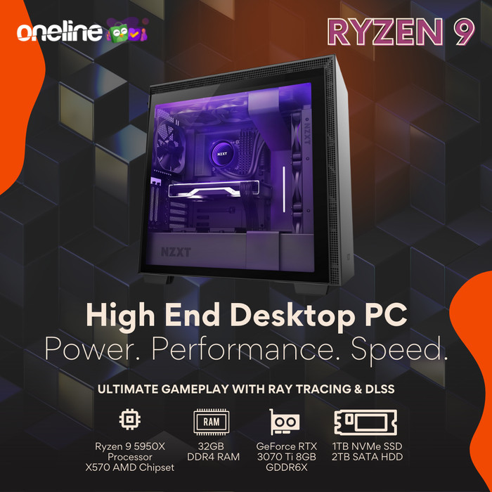 PC Gaming Rakitan Ryzen 9 5950X / Monitor ASUS XG248Q / RTX 3070 Ti