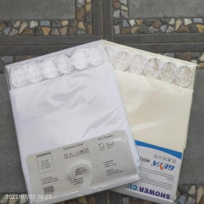 Tirai Kamar Mandi 180X180 Cm, Pelampung Subron, Selang Shower Pvc 2Mtr [ Carchola ]