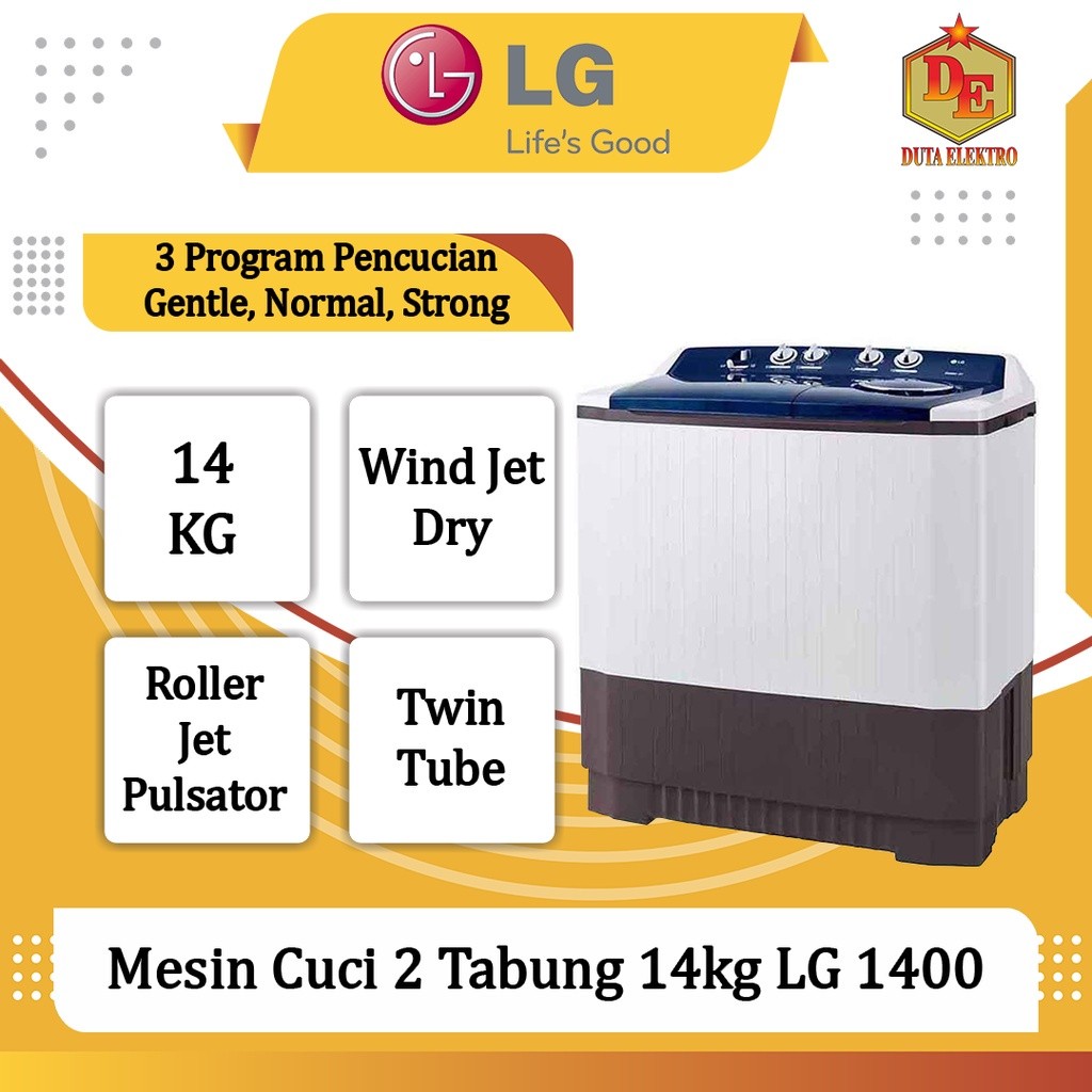 Mesin Cuci 2 Tabung 14kg LG 1400