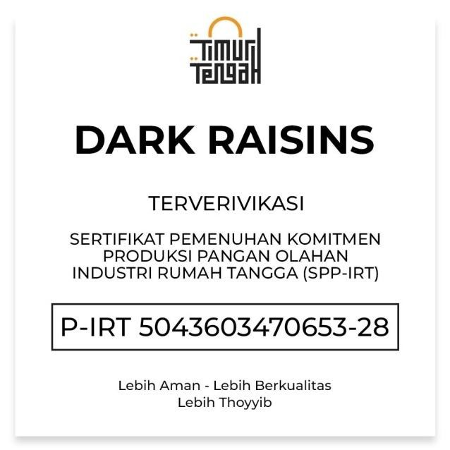 

Kiss Hitam Dark Raisins Timur Tengah High Quality