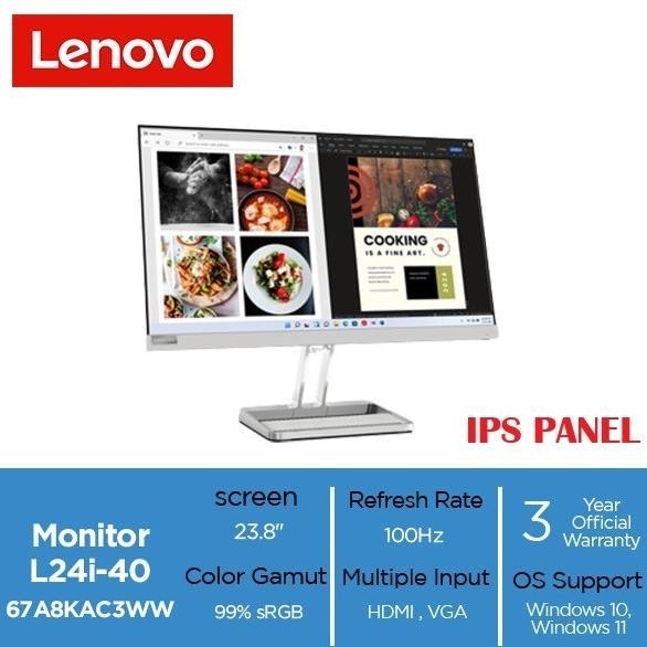 TERBARU - Monitor LED Lenovo L24i-40 24" IPS 100Hz