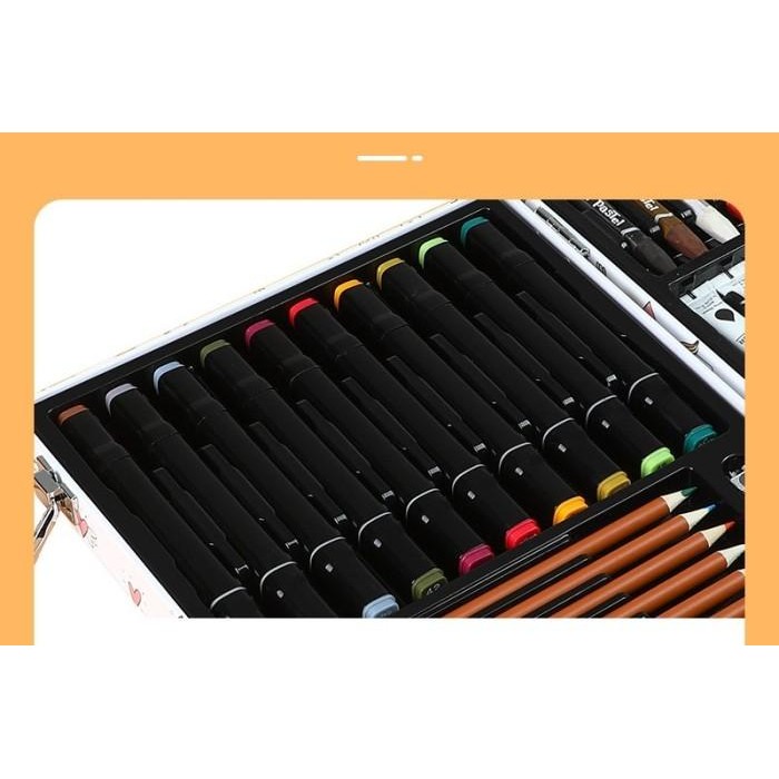 

Crayon Set 54 Pcs Koper Besi /Alat Gambar / Water Colour /Koper Crayon